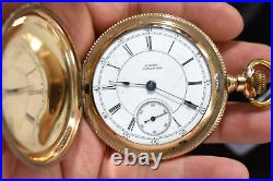 1885 Aurora 18s 15J Hunting Pocket Watch withCrescent 20 Years Case lot.re