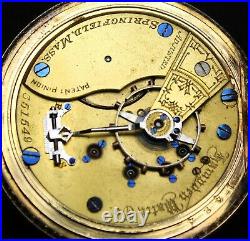 1885 Hampden Grade 34 18s 15j LS Pocket Watch GF Hunter Case RUNS SERVICE