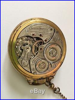 1885 Illinois Bunn Special 21 Jewel Pocket Watch in 10K GF Star Case -Keeps Time