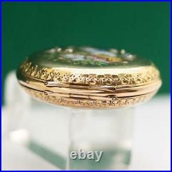 1885's LONGINES 18K SOLID GOLD ENAMEL CATS DIAMOND CASE POCKET WATCH