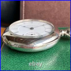 1886 Aurora Watch Co. 18S 15 Jewels Coin Silver Case Pocket Watch