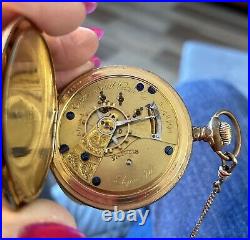 1887 Elgin Pocket Watch 17 Jewels with Hunter VICTORY Case FOB WORKS
