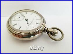 1887 Elgin Size 18s 11J Pocket Watch Swing-Out Open Face Case Runs & Keeps Time