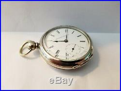 1887 Elgin Size 18s Key Wind 11 Jewel Pocket Watch in Double Hinged OF Case Runs