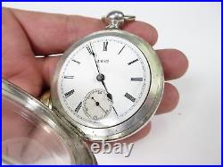 1887 IW Co. Springfield Illinois Key Wind Pocket Watch Coin Silver Case 18s 7j