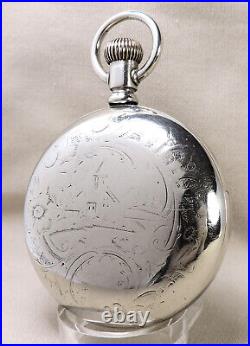 1887 Waltham AT&C 18 Size, 15 Jewels, 24 Hour Dial, Fancy Nickel Case, Restored