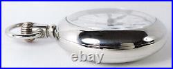 1887 Waltham AT&C 18 Size, 15 Jewels, 24 Hour Dial, Fancy Nickel Case, Restored