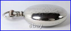 1887 Waltham AT&C 18 Size, 15 Jewels, 24 Hour Dial, Fancy Nickel Case, Restored