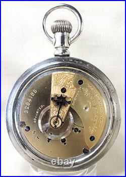 1887 Waltham AT&C 18 Size, 15 Jewels, 24 Hour Dial, Fancy Nickel Case, Restored