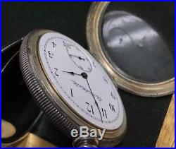 1888 ELGIN 16 SIZE Antique Pocket Watch with Big Coin Silver Case Very Vintage 105