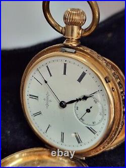 1888 Elgin 14k Gold Blauer Case 6s 11 Jewels Grade 94 Vintage Pocket Watch