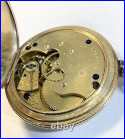 1888 Elgin Gold Filled Hunting Case Fancy Dial Pocket Watch 6S 7J Running