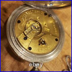 1888 Elgin Grade 97 Pocket Watch Silveroid Case 18s 7j Model 1. Running