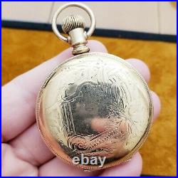 1889 Elgin Hunter Case Pocket Watch, Size 16, Grade 92, Beautiful Case Engraving