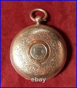 1889 large fusee hunter pocket watch with decorated case