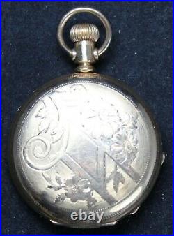 1890 Elgin Grade 95 6s 7j LS Pocket Watch with FANCY GF Hunter Case RUNS