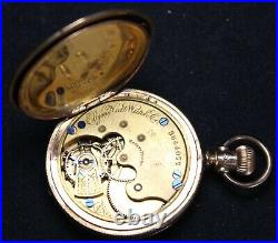 1890 Elgin Grade 95 6s 7j LS Pocket Watch with FANCY GF Hunter Case RUNS