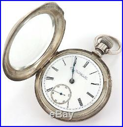 1890 Rare Pair Cased Only 69000 Made Elgin G M Wheeler Silver 18s Pocket Watch