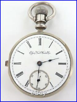 1890 Rare Pair Cased Only 69000 Made Elgin G M Wheeler Silver 18s Pocket Watch