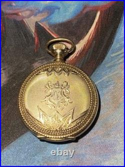 1890s Elgin Pocket Watch 14K Gold Filled Custom Keystone J Boss Case
