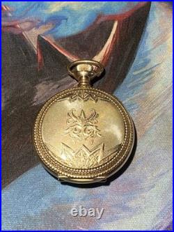 1890s Elgin Pocket Watch 14K Gold Filled Custom Keystone J Boss Case
