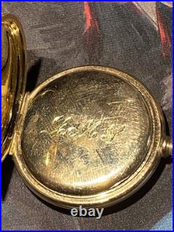 1890s Elgin Pocket Watch 14K Gold Filled Custom Keystone J Boss Case