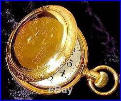 1890s Illinois Bunn Special railroad pocket watch, hunter case, 18-size, 24 jewel