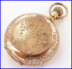 1891 14k Gold Elgin 6s 11j Pocket Watch, Working. Superb Decorative Case