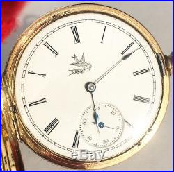 1891 ELGIN 14k Solid Gold Pocket Watch Hunting Case Working Rare