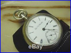 1891 Elgin Pocket Watch, 18 Size, 7 Jewels, Custom Made Glass Back Display Case