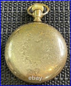 1891 Elgin Pocket Watch 18s 11j Fahys Montauk Gold Filled Case Ornate Runs