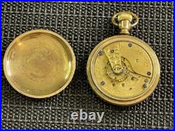1891 Elgin Pocket Watch 18s 11j Fahys Montauk Gold Filled Case Ornate Runs