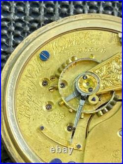 1891 Elgin Pocket Watch 18s 11j Fahys Montauk Gold Filled Case Ornate Runs