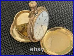1891 Illinois Grade 143 6s 15j Hunter Ornate GF Case Sidewinder Pocket Watch