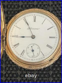 1891 Illinois Grade 143 6s 15j Hunter Ornate GF Case Sidewinder Pocket Watch