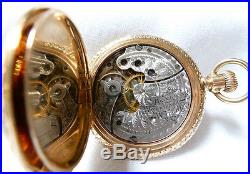 1892 WALTHAM US Assay 14kt gold hunter case ENAMEL pocket watch with diamond WORKS