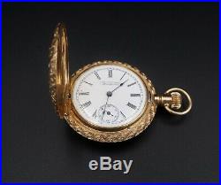 1893 14k White Yellow Rose Elgin Hunter Keystone Case Pocket Watch 0s 7j W317