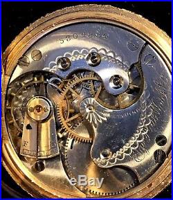 1893 Elgin 14K Solid Gold Hunter Case Pocket Watch Size 6s #LP218-5