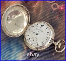 1893 Elgin 17J Star Sterling Silver Adjusted 18 Size Hunter Case Pocket Watch