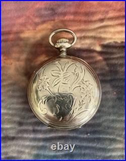 1893 Elgin 17J Star Sterling Silver Adjusted 18 Size Hunter Case Pocket Watch