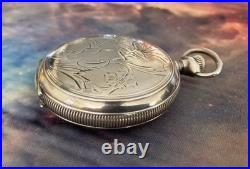 1893 Elgin 17J Star Sterling Silver Adjusted 18 Size Hunter Case Pocket Watch