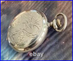 1893 Elgin 17J Star Sterling Silver Adjusted 18 Size Hunter Case Pocket Watch