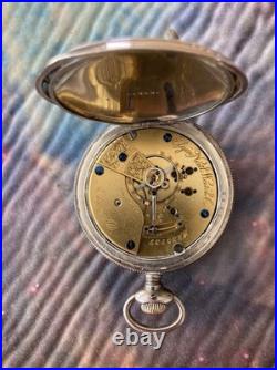1893 Elgin 17J Star Sterling Silver Adjusted 18 Size Hunter Case Pocket Watch