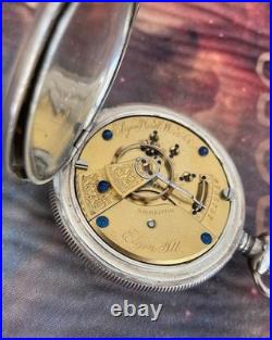 1893 Elgin 17J Star Sterling Silver Adjusted 18 Size Hunter Case Pocket Watch
