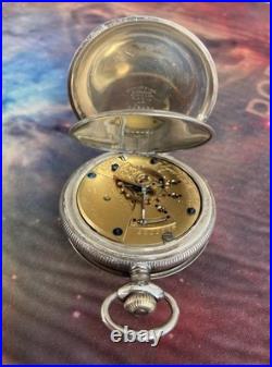 1893 Elgin 17J Star Sterling Silver Adjusted 18 Size Hunter Case Pocket Watch