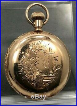 1893 Waltham GF Hunter Case Ladies Pocket Watch-Gorgeous Dial-Enameled Cover