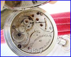 1894 COLUMBUS NORTH STAR Pocket Watch 15 JEWELS in SILVER HUNTER CASE 18s Runs