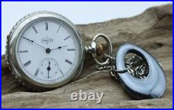 1894 Elgin 117 7j 6s Pocket Watch ##5449923 RUNS SILVEROID CASE (F4S3)
