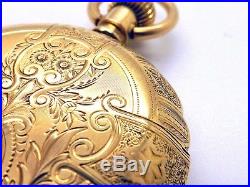 1894 Elgin 16s Pocket Watch In Gorgeous Heavy 14k Solid Gold Hunter Case