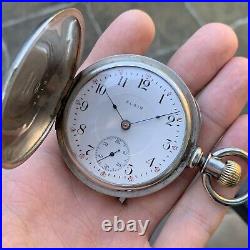 1894 Elgin Grade 82 18S Coin Silver Hunter Case 15 Jewels Pocket Watch
